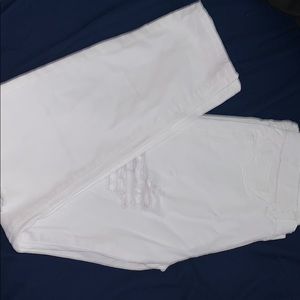 “OBT” Ripped White jeans